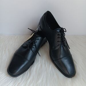 New ALDO Men’s Belair Cap Toe Oxford Dress Shoes Black Vegan Size 7.5